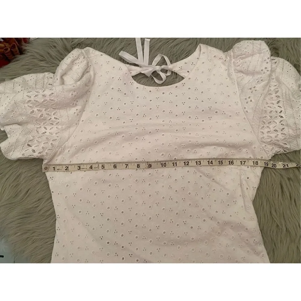 free people apricot rose mini dress Free People Apricot Rose Eyelet Open Back Mini Dress NWOT XS